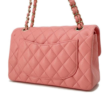 CHANEL Matelasse W Flap ChainShoulder Bag PinkA01113 Caviar Leather Size 23