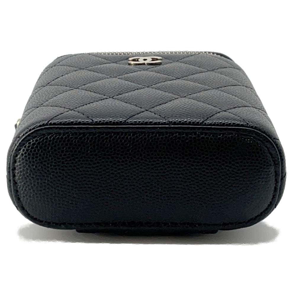 CHANEL Matelasse Small Vanity ChainShoulder Bag BlackAP1466 Caviar Leather
