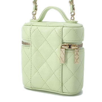 CHANEL Matelasse Small Vanity Shoulder Bag Light GreenAP2503 Caviar Leather