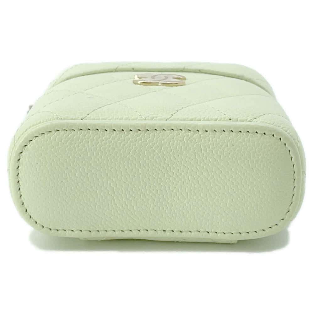 CHANEL Matelasse Small Vanity Shoulder Bag Light GreenAP2503 Caviar Leather