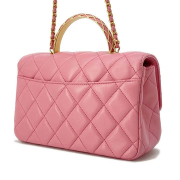 CHANEL Matelasse Lambskin 2WAY Shoulder Bag Top Handle PinkAS4233 Lambskin