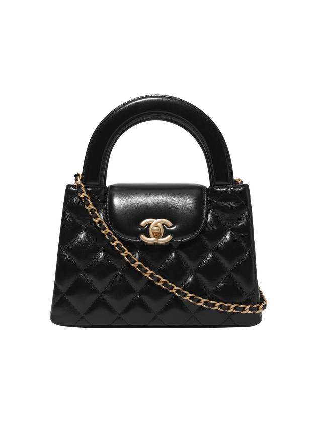 Gold Hardware Small Shiny  Calfskin Tote Bag Black Chanel