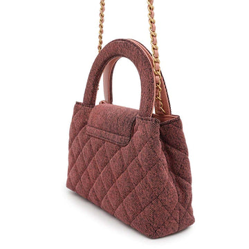 CHANEL Mini Shopping Bag Orange/BlackAS4416 Washed Denim