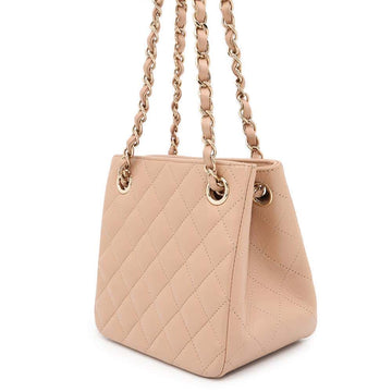 CHANEL Matelasse Chain Bucket Shoulder Bag BeigeAS3176 Lambskin