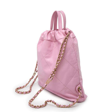 CHANEL CHANEL22 Backpack PinkAS3859 Shiny Calf Leather Size Small