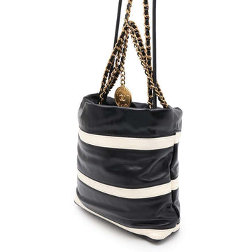 CHANEL CHANEL22 Handbag Black/WhiteAS3980 Calf Leather Size Mini