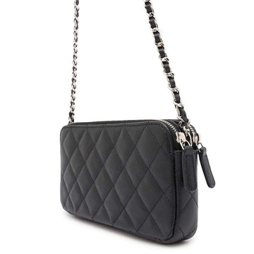 CHANEL Matelasse Chain wallet BlackAP3837 Caviar Leather