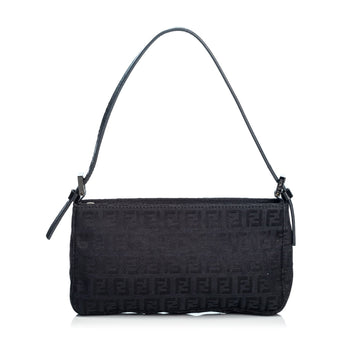 Fendi Black Canvas Fabric Zucchino Baguette ITALY