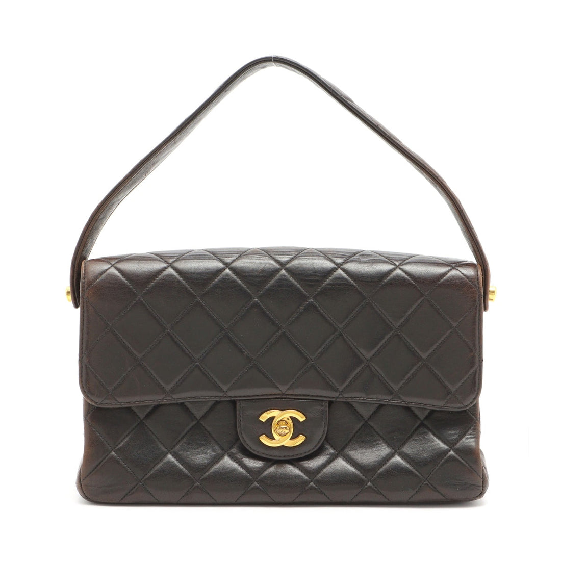 Top Quality Chanel  Double Flap Shoulder Bag in Lambskin Black