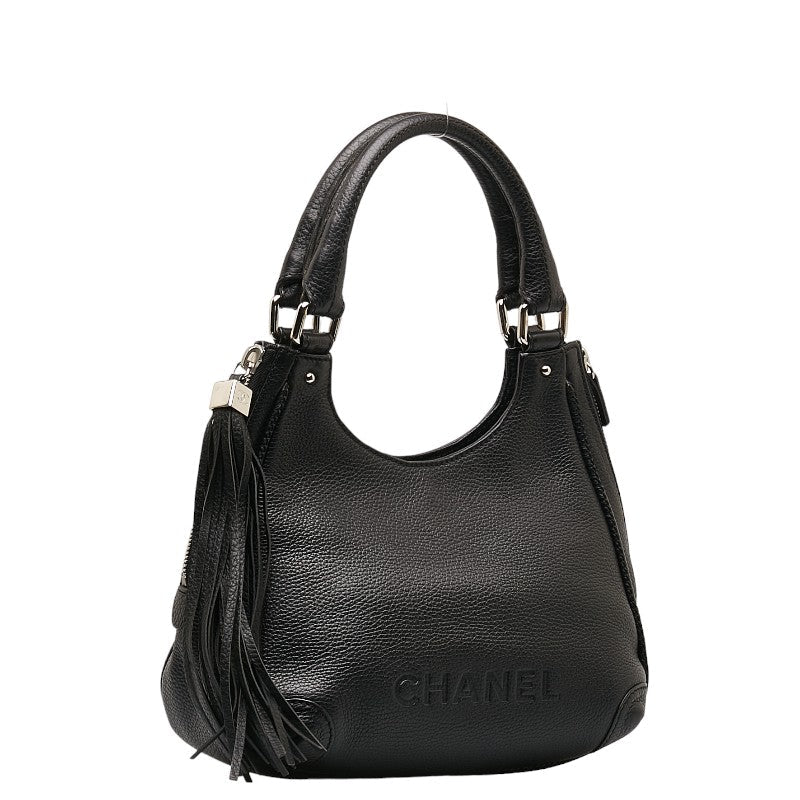 New 1:1 Rep Top Quality Chanel logo Tasel handbags black leather ladies Chanel