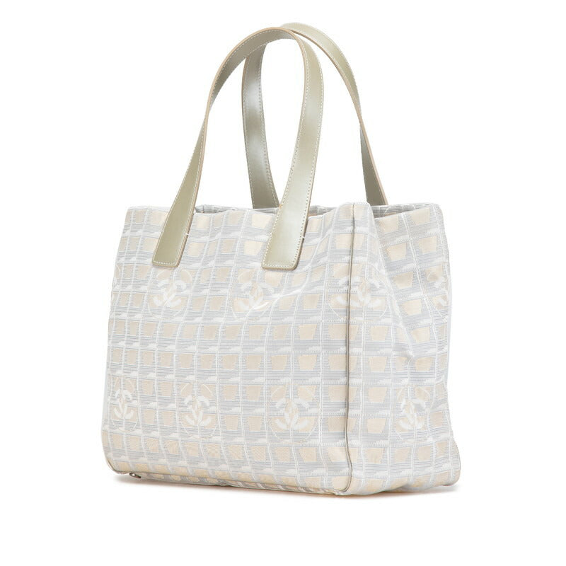 Top Quality Chanel Nylon Leather Tote Bag Beige Gray
