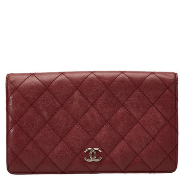 New 1:1 Rep Top Quality Chanel Matrace Cocomark Long Wallet Two Foldable Wallet Pink Leather Lady Chanel