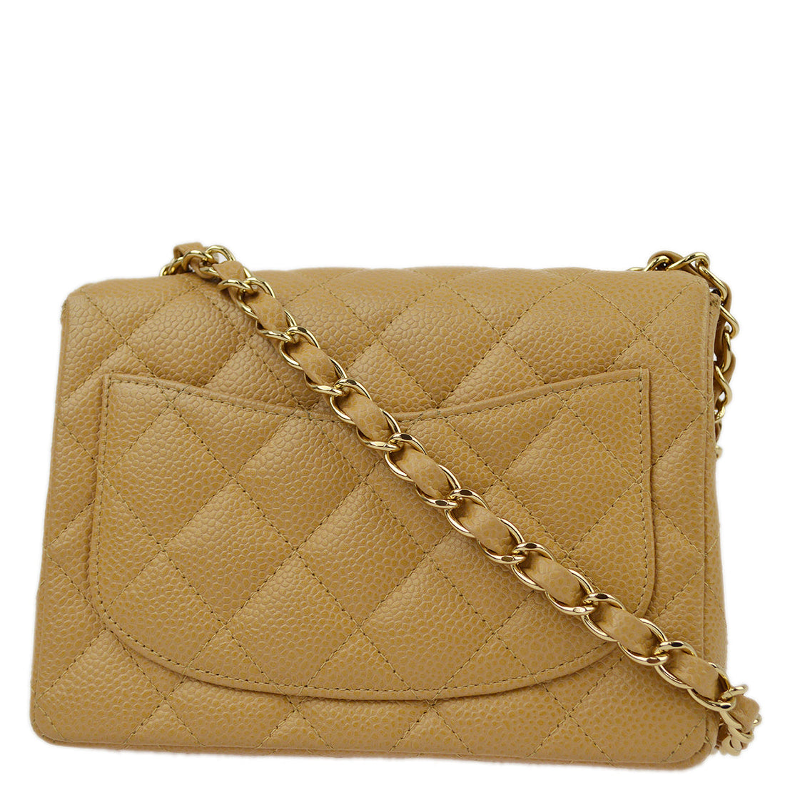 New 1:1 Rep Top Quality Chanel Beige Caviar Mini Classic Square Flap Shoulder Bag 17