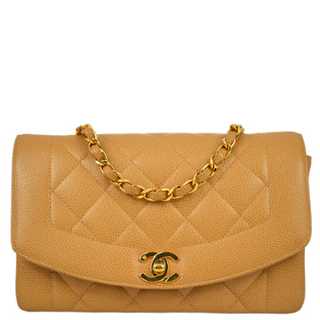 New 1:1 Rep Top Quality Chanel Beige Caviar Small Diana Shoulder Bag