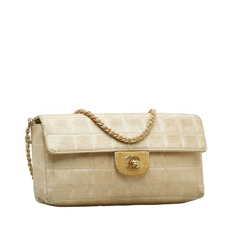 New 1:1 Rep Top Quality Chanel Coco New Label Line Chain Shoulder Bag Beige Canvas Leather  Chanel