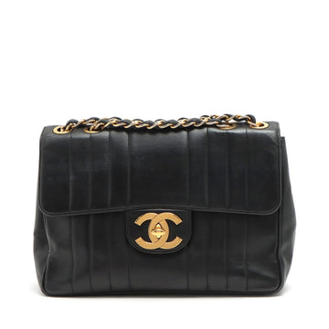 New 1:1 Rep Top Quality Chanel Deca Mademoiselle  Single Flap Double Chain Bag Black Gold  1st