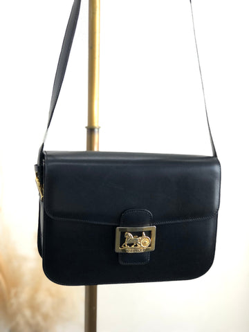 CELINE Horse Carriage Shoulder bag Black New 1:1 cwij46