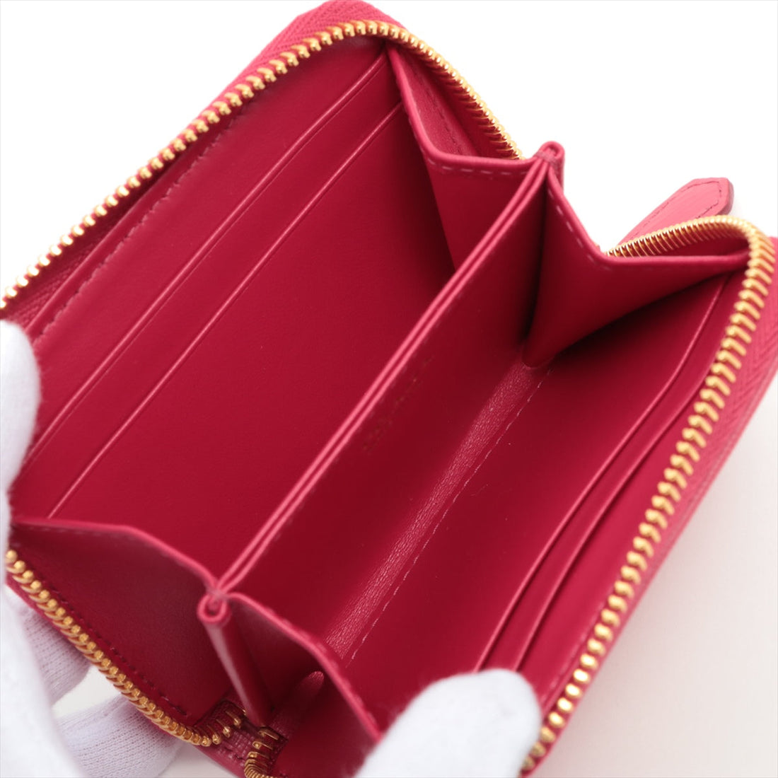 Prada Peony Pink Saffiano Leather Coin Purse [Clearance Sale]