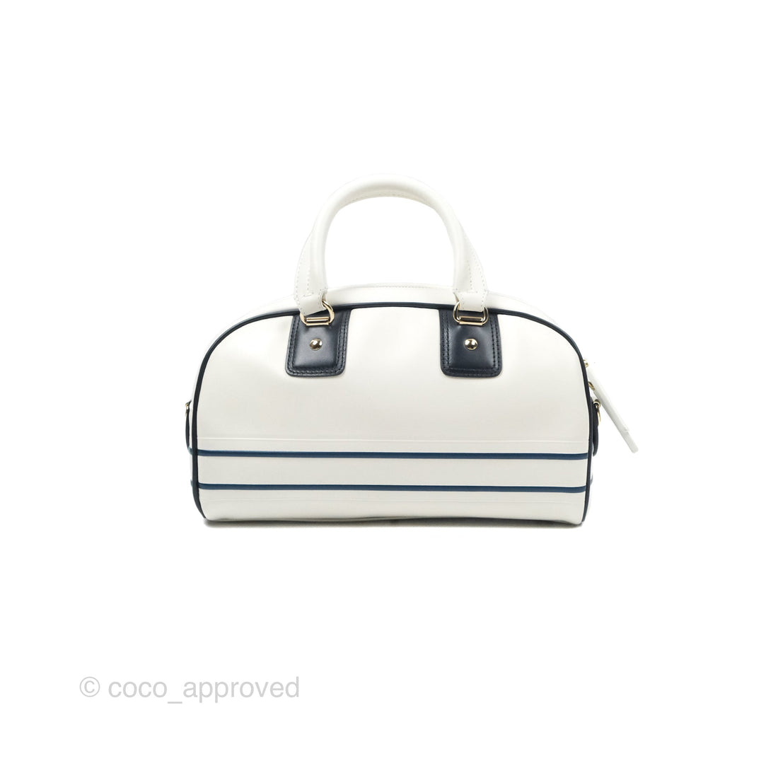 Dior Small Dior Vibe Zip Bowling Bag White Navy