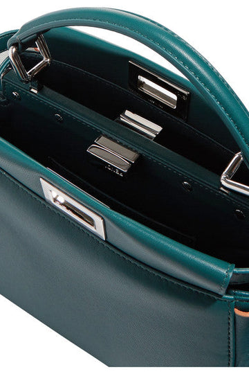 Fendi Wave Medium Peekaboo Teal Blue Bag