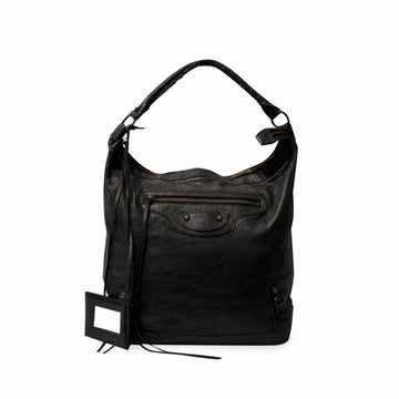 Balenciaga Leather Motor City Bag Black