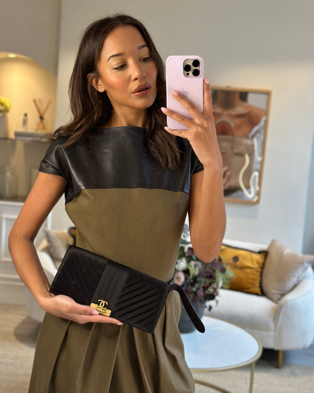 Top Quality Chanel Black Satin Long-Line Clutch Bag with Brushed Gold Hardware and CC Detail
