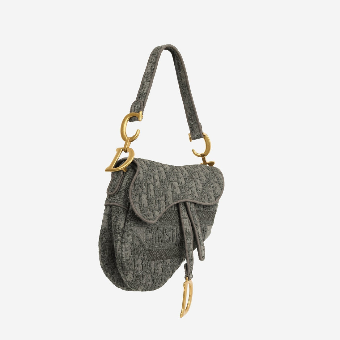 Dior - Medium Saddle Bag - Grey Oblique Canvas GHW -  - 2020