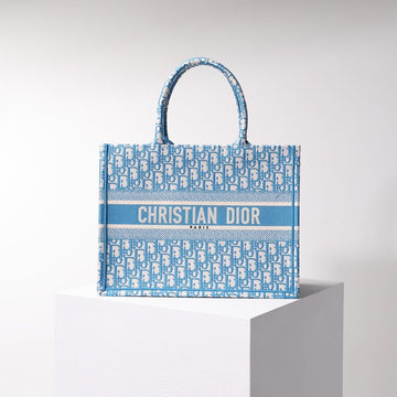 DIR1286 Book Tote blue BIG Handbag 36.5cm 41.5cm Embroidery LOGO blue