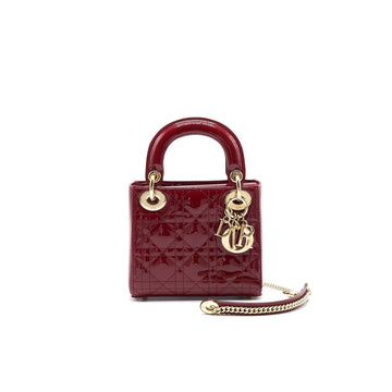 Top quality Dior Lady Top quality Dior Mini Patent Leather Red