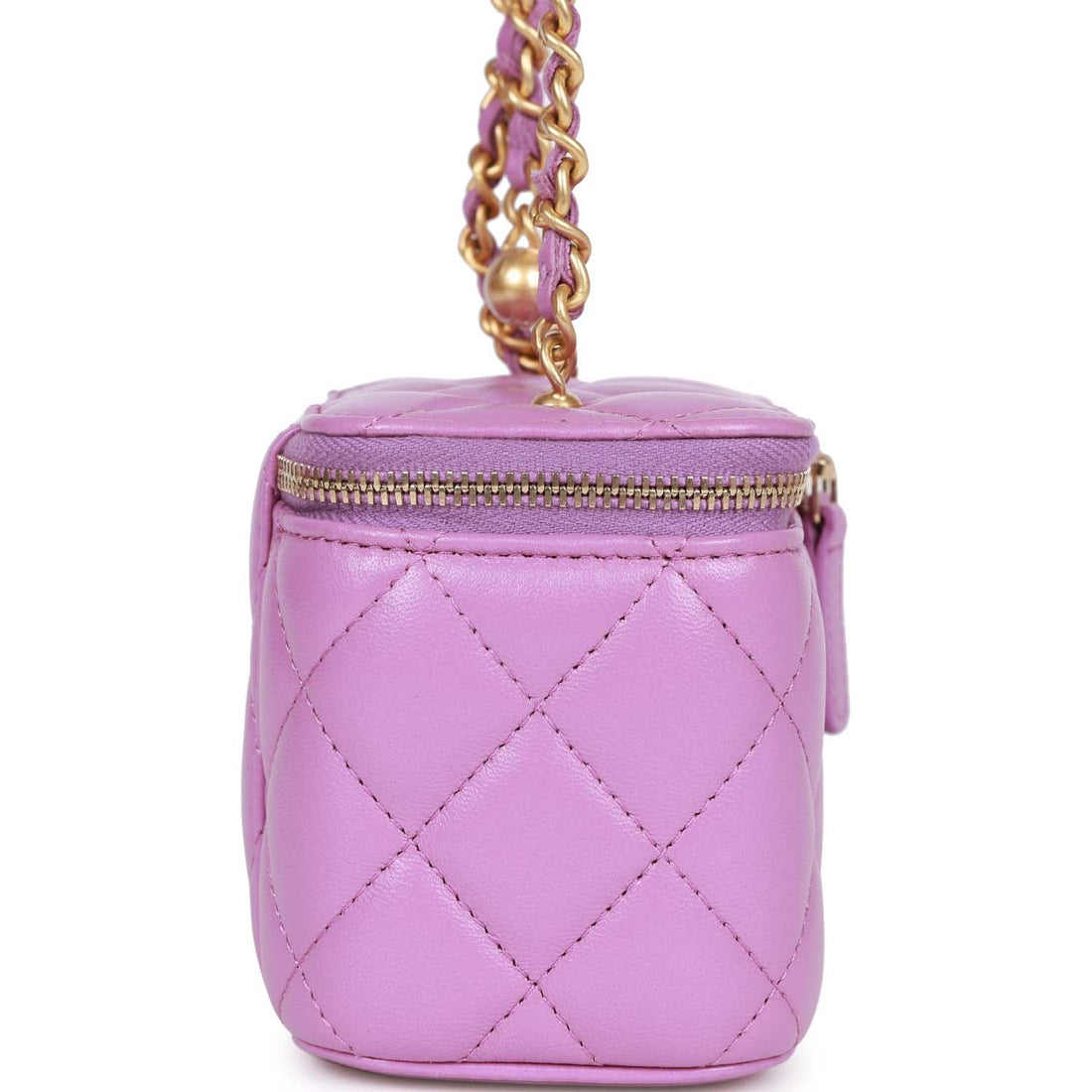 Top Quality Chanel Small Classic CC Vanity Case Purple  Gold Hardware
