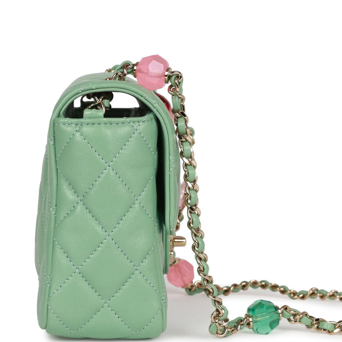 Top Quality Chanel Candy Heart Mini Flap Bag Turquoise  Enamel and Light Gold Hardware