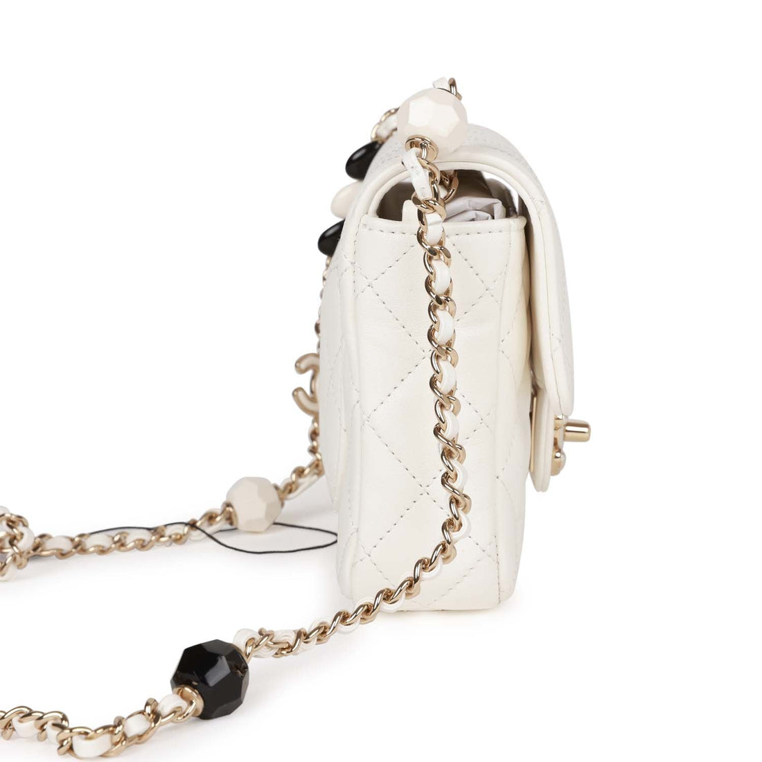 Top Quality Chanel Sweet Mini Square Flap Bag White  Light Gold Hardware