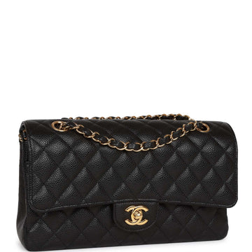 Top Quality Chanel Medium Classic Double Flap Bag Black Caviar Gold Hardware