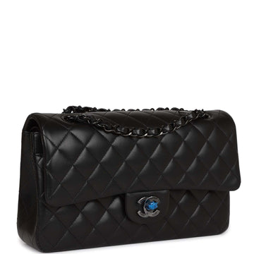 Top Quality Chanel Medium Classic Double Flap Bag SO Black Lambskin Black Hardware