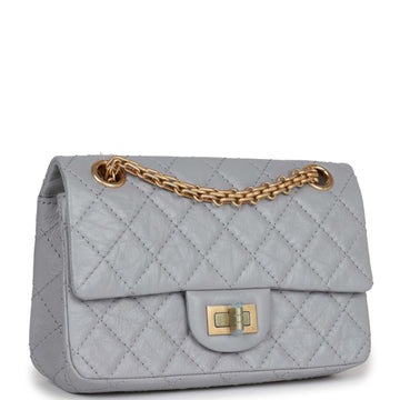Top Quality Chanel Mini Reissue 224 2.55 Flap Grey Aged Calfskin Antique Gold Hardware