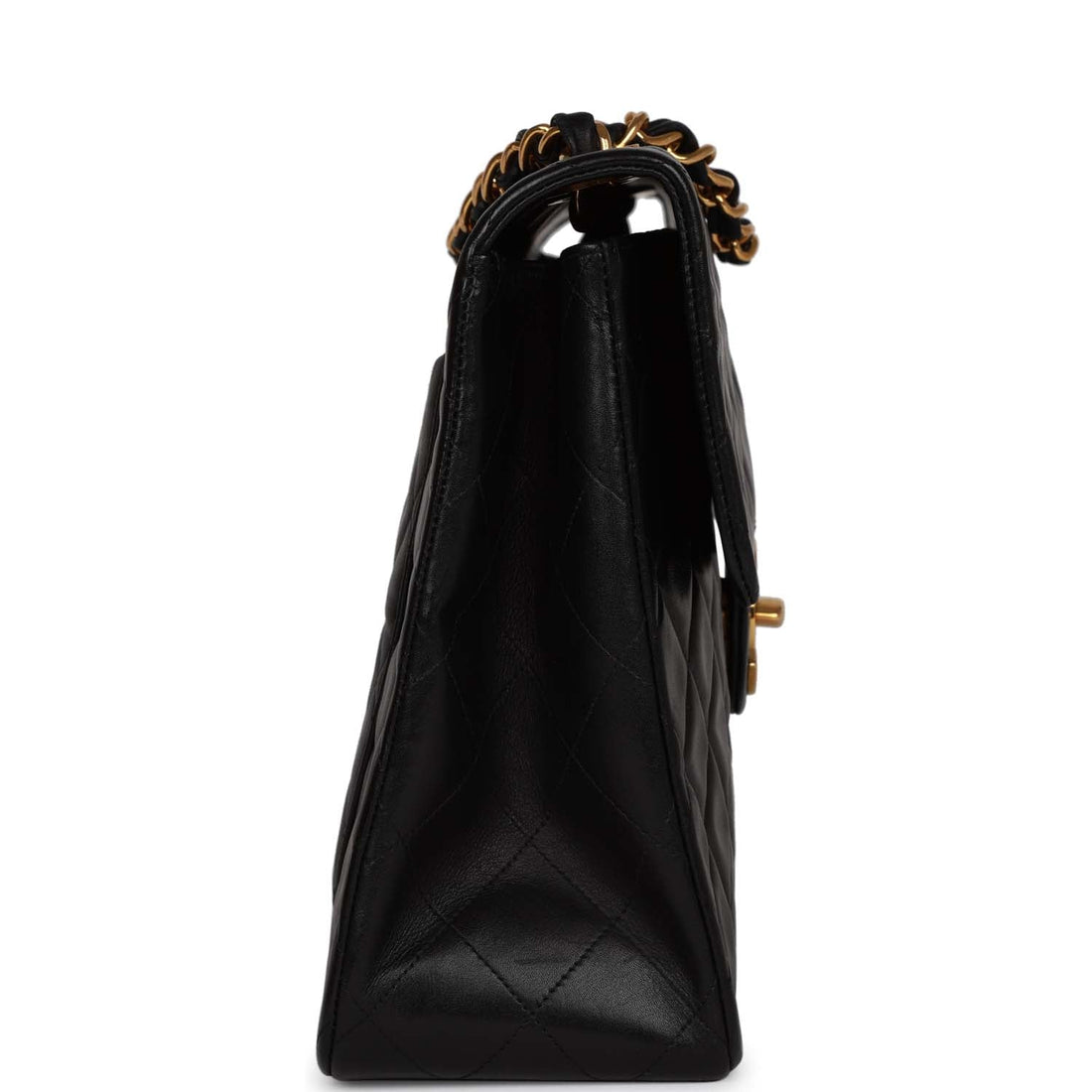Top Quality Chanel XL Maxi Flap Bag Black Lambskin Gold Hardware