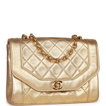 Top Quality Chanel Flap Bag Gold Metallic Lambskin Gold Hardware