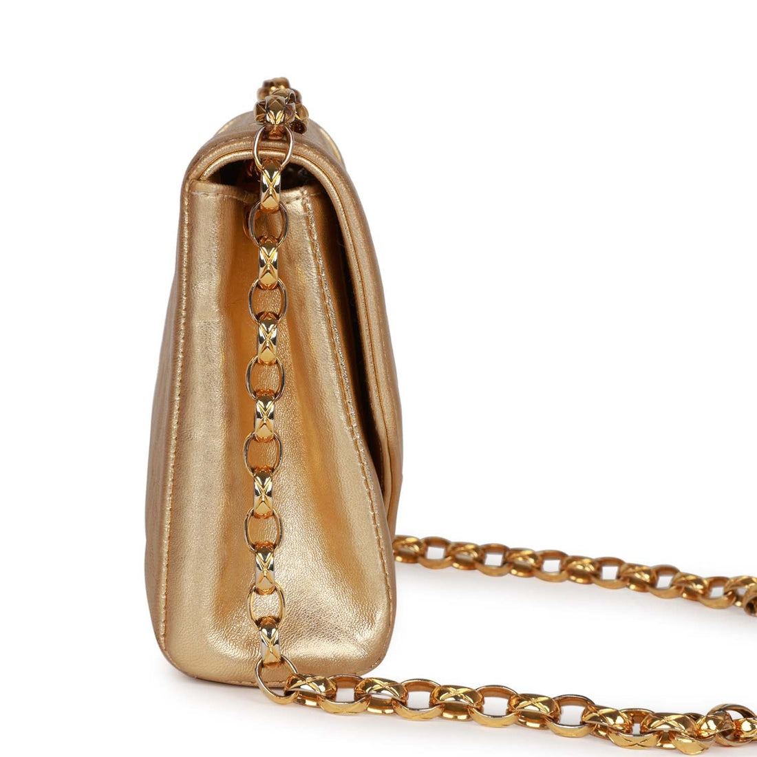 Top Quality Chanel Flap Bag Gold Metallic Lambskin Gold Hardware