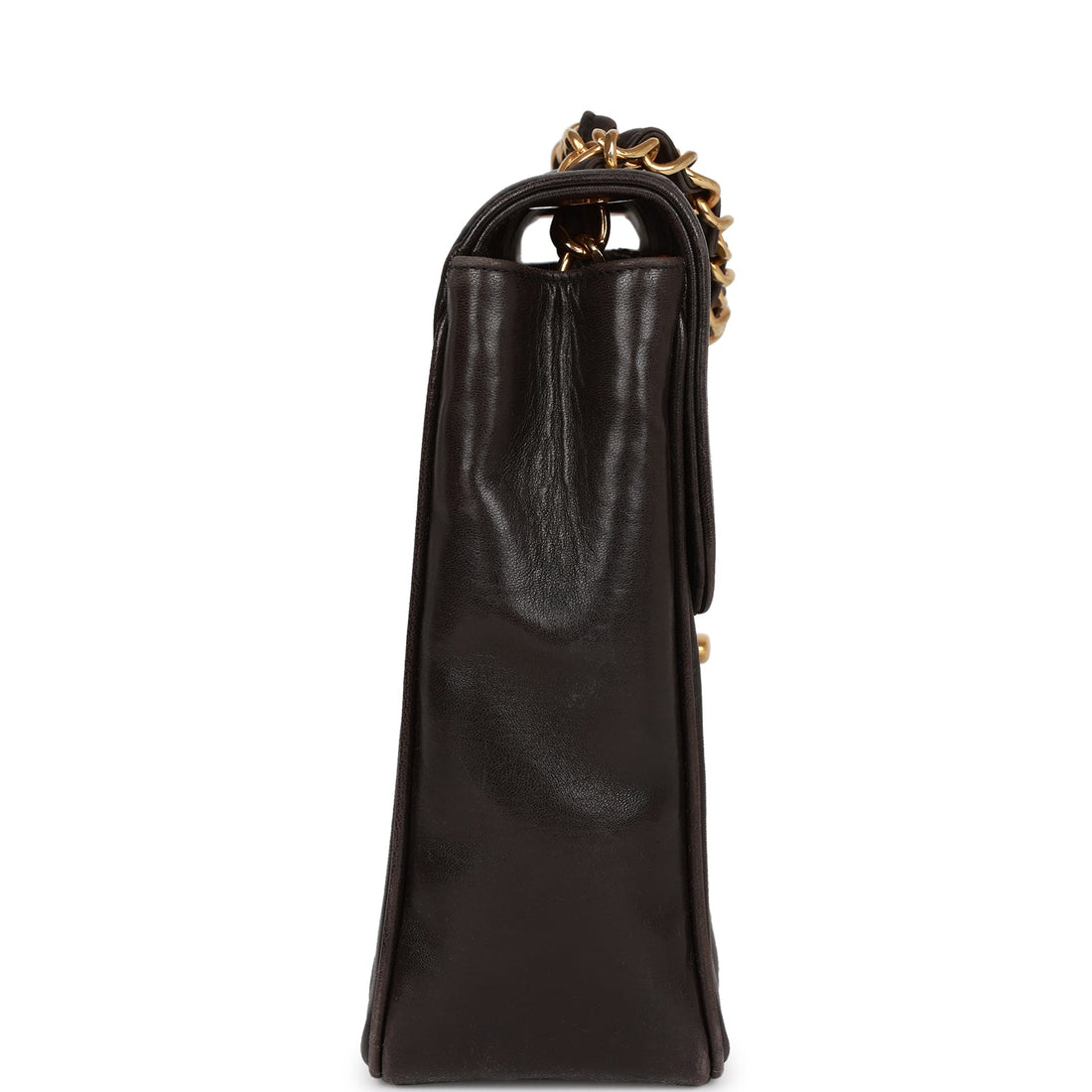 Top Quality Chanel Mademoiselle Jumbo Single Flap Black Lambskin Gold Hardware