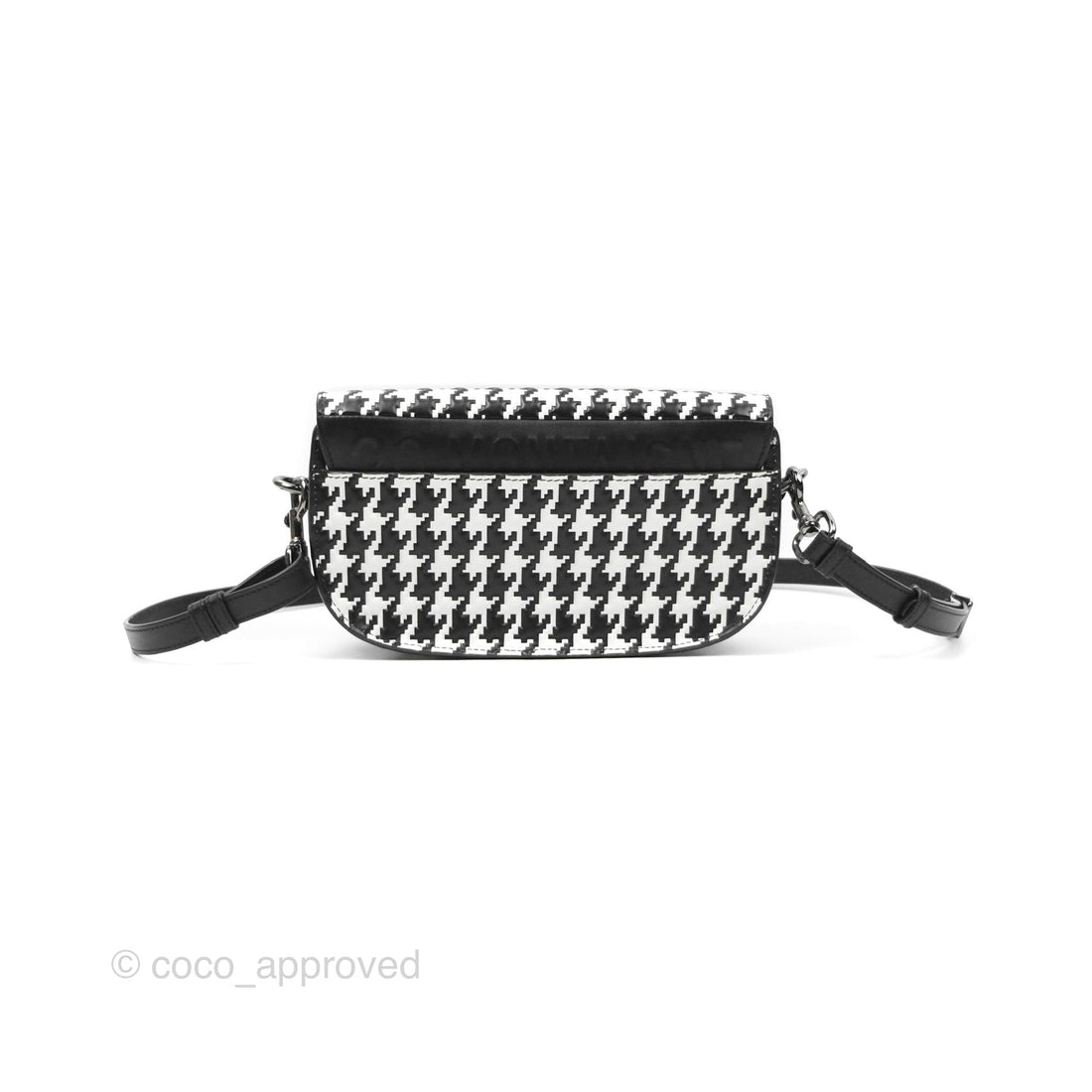 Christian Dior Bobby East-West Bag Black And White Houndstooth Embossed Calfskin