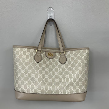 Handbag Luxury Designer By Gucci In Cream, Size:Medium