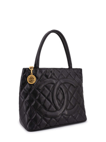 Top Quality Chanel CC Logo Caviar Quilted Leather Medallion Bag Black