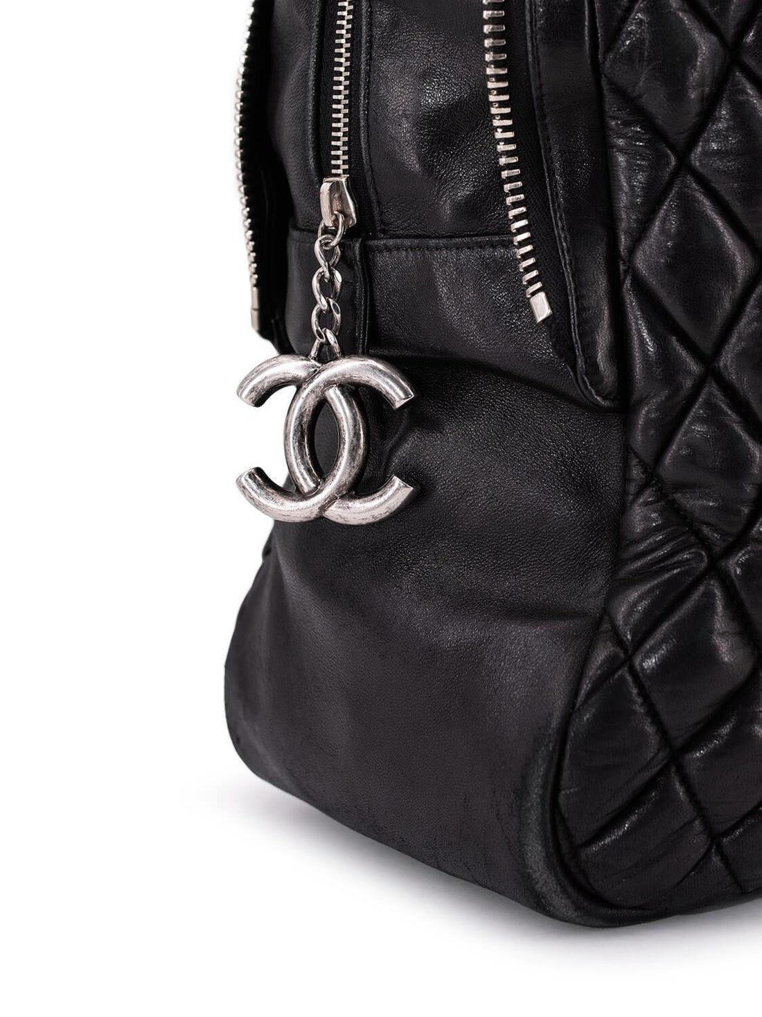 Top Quality Chanel Quilted Leather CC Logo Large Bag Black