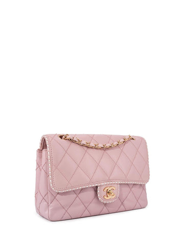 Top Quality Chanel Quilted Leather Medium Single Flap Bag Pink