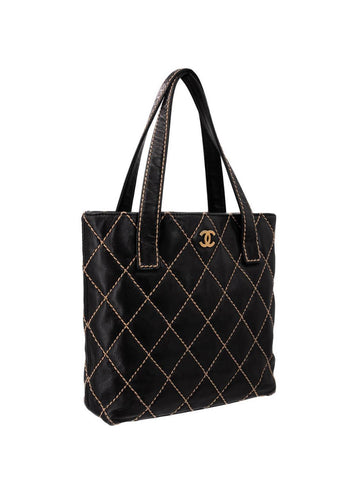Top Quality Chanel Quilted Leather Surpique Bag Black