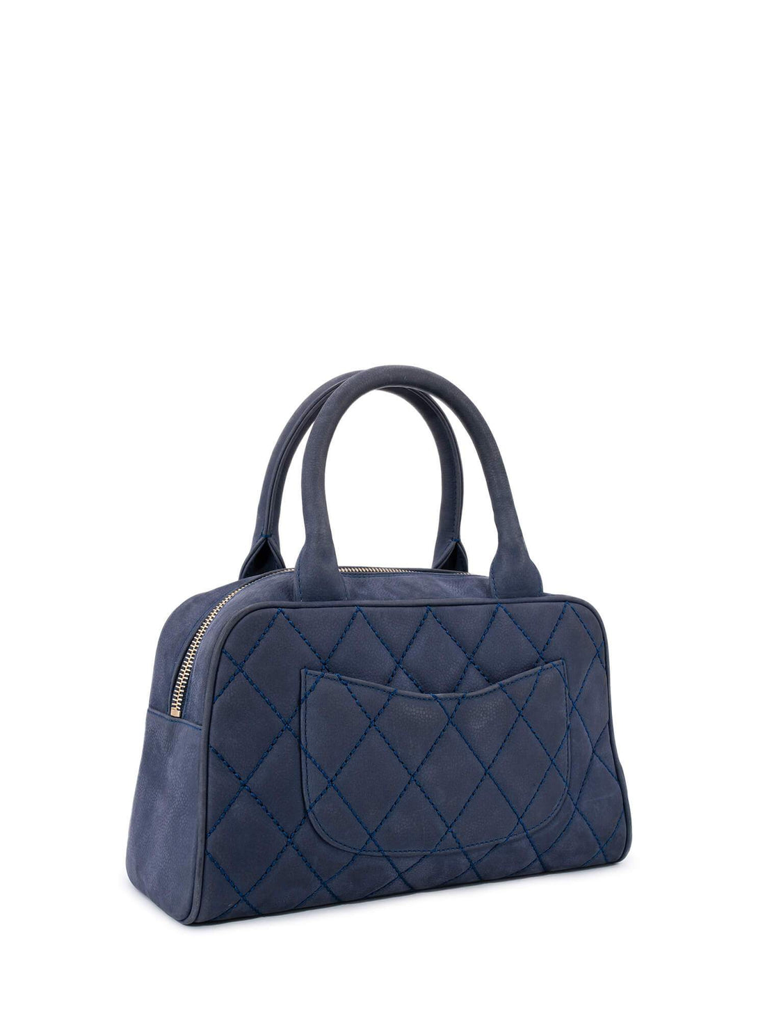 Top Quality Chanel Quilted Soft Caviar Leather Mini Tassel Bowling Bag Blue