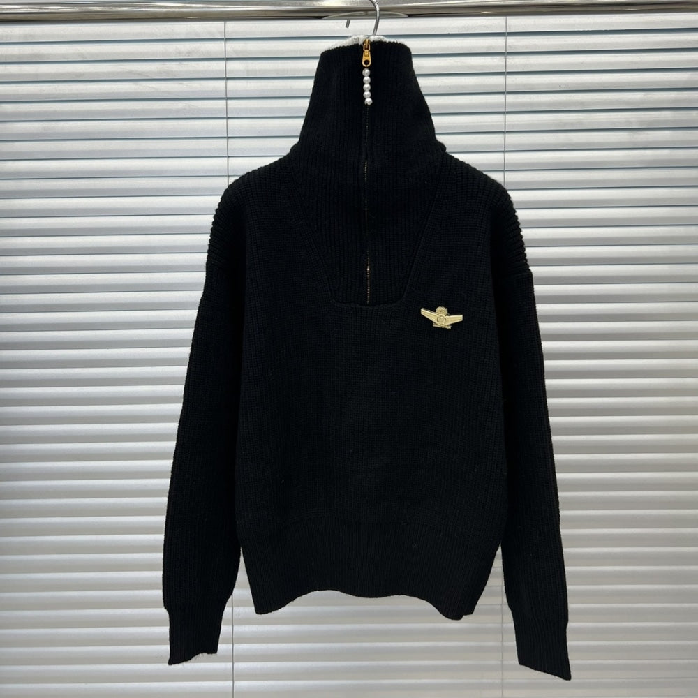 LV CHUNKY HALF ZIP PULLOVER BLACK 1AHC11