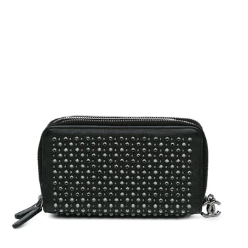 Top Quality Chanel Bull Leather Studded Zip Wallet (SHG-X5nYtA)