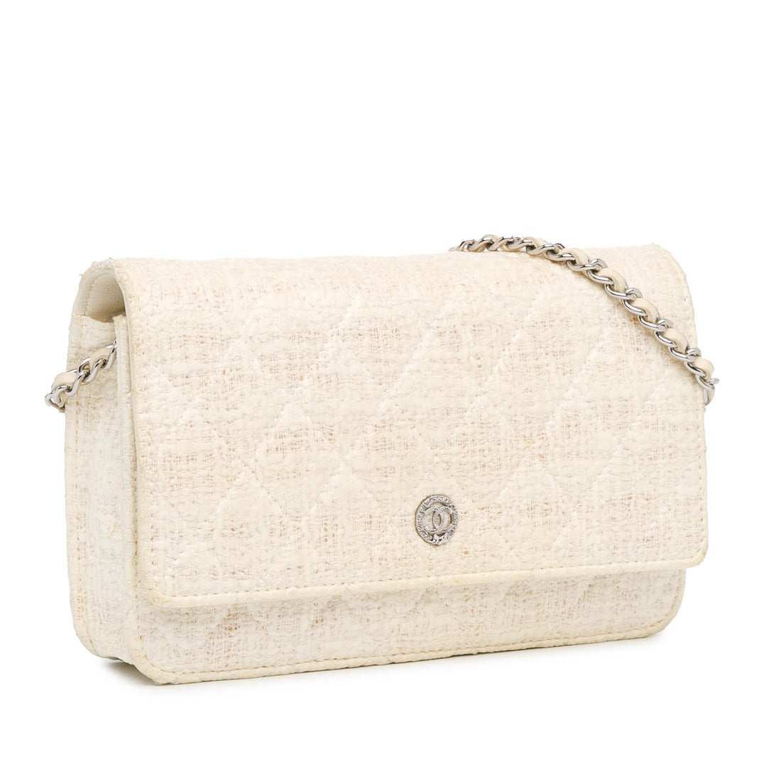 Top Quality Chanel CC Coated Tweed Wallet On Chain (SHG-zbY19t)