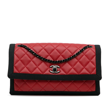 Top Quality Chanel CC Grossgrain trim Lambskin Flap Shoulder Bag (SHG-WgMMmb)